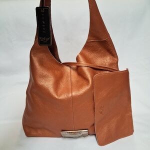 Sharif Legacy Hobo Tan Leather Shoulder Bag Sets Of Two NWT